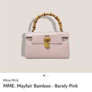 Mme. Mink Bamboo Handle Satchel - Soft Pink